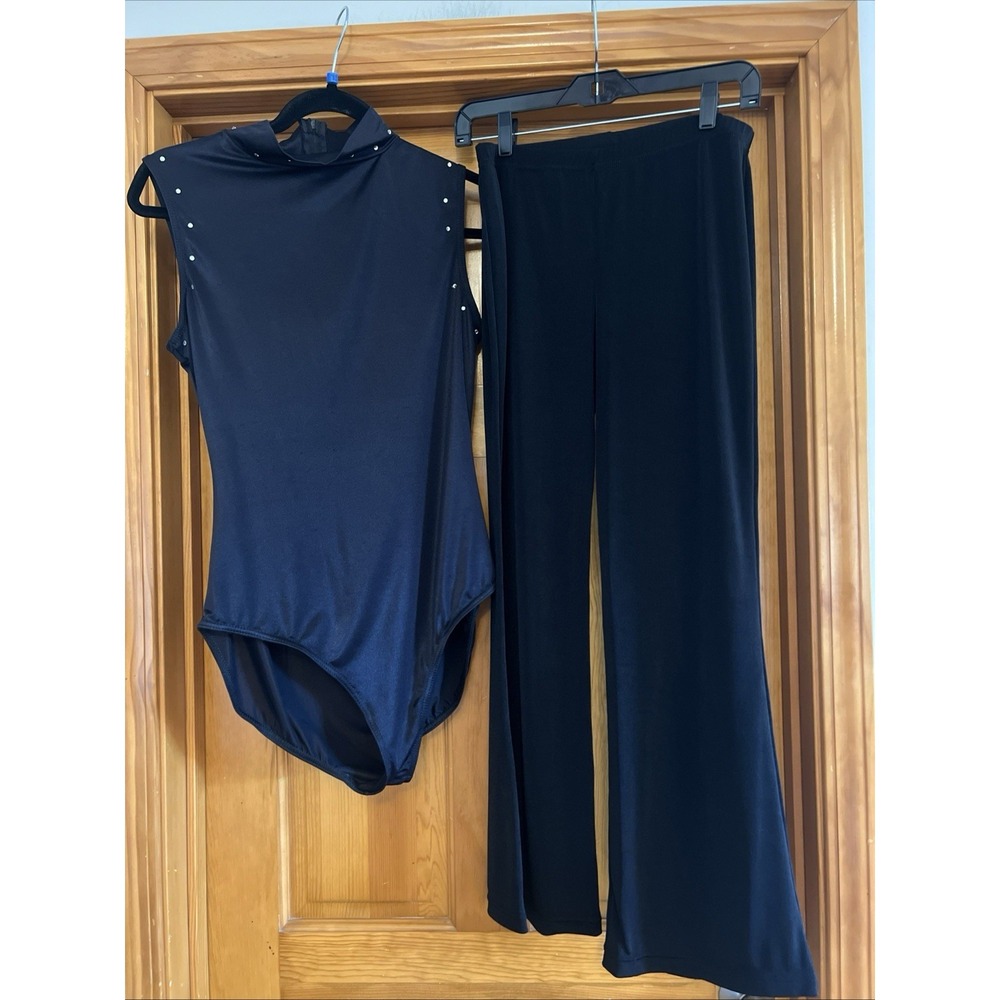 Balera Set Top & Pants black Dance Performance Zip Back